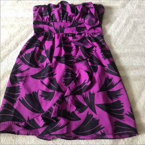 Guess Strapless Ruffle Wrap-Looking Dress